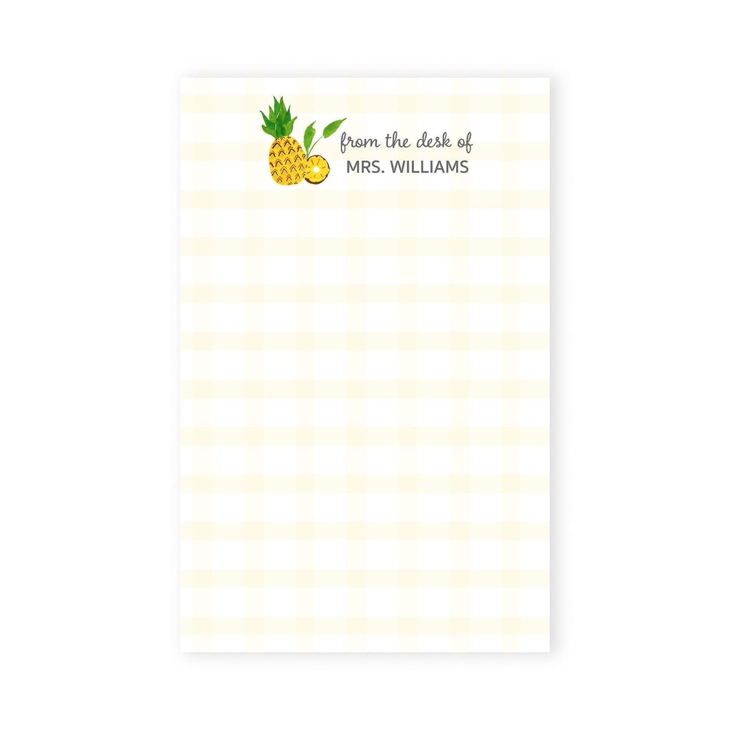 pineapples personalized notepad