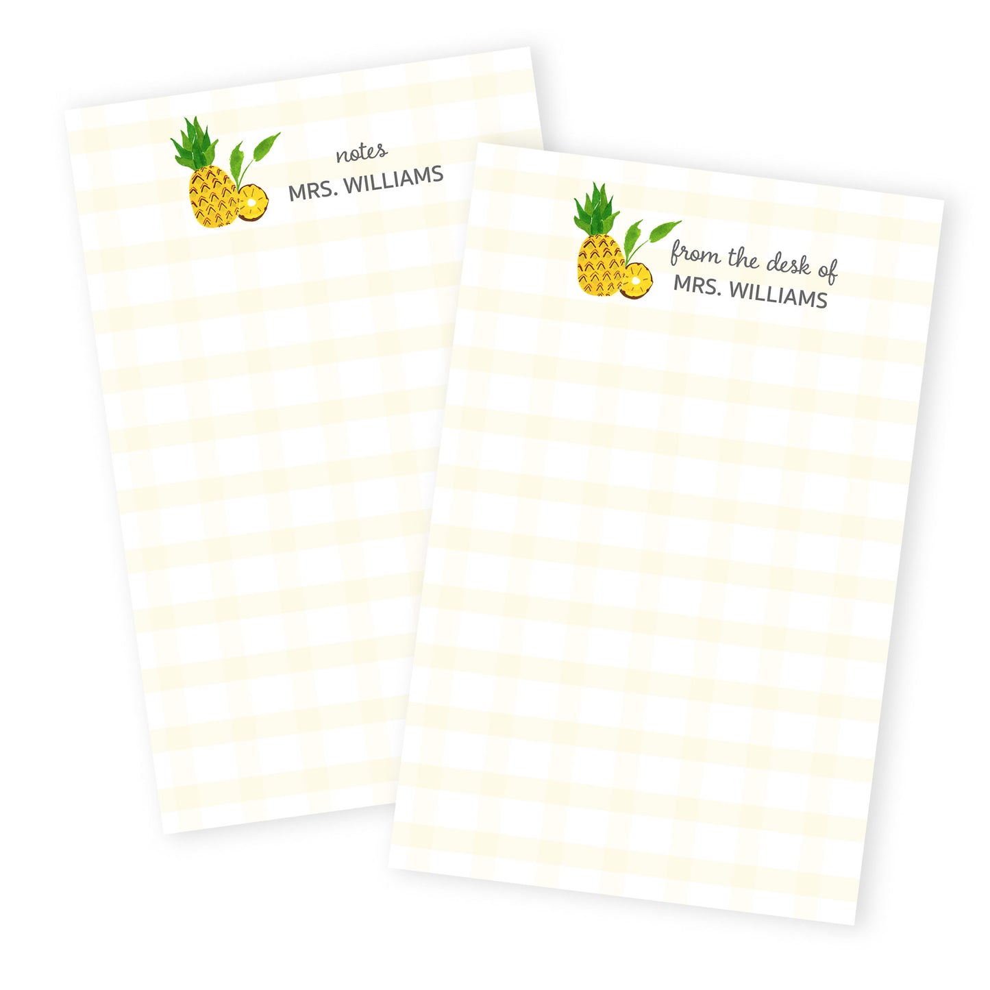 pineapples personalized notepad