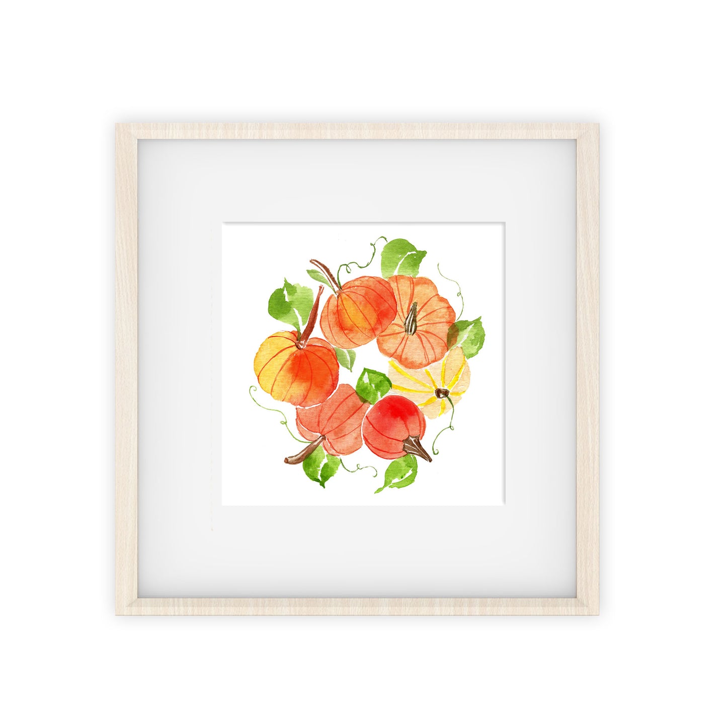 pumpkin wreath art print