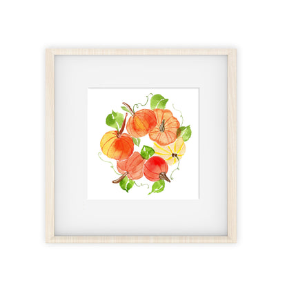 pumpkin wreath art print