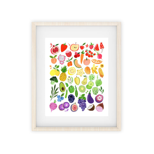 rainbow fruits & veggies art print