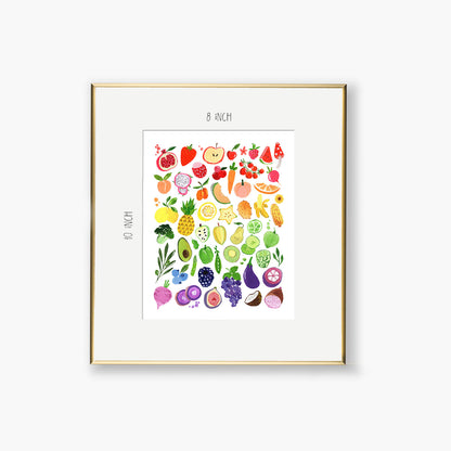 rainbow fruits & veggies art print