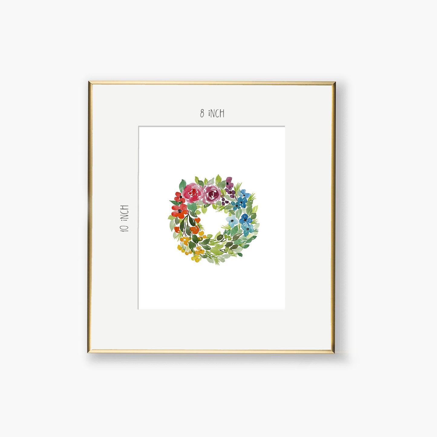 rainbow wreath art print