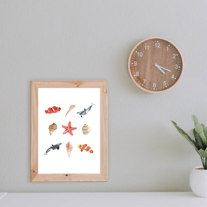 sea creatures art print