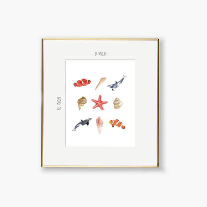 sea creatures art print