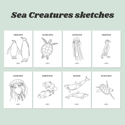 16 Sea Creatures Sketches