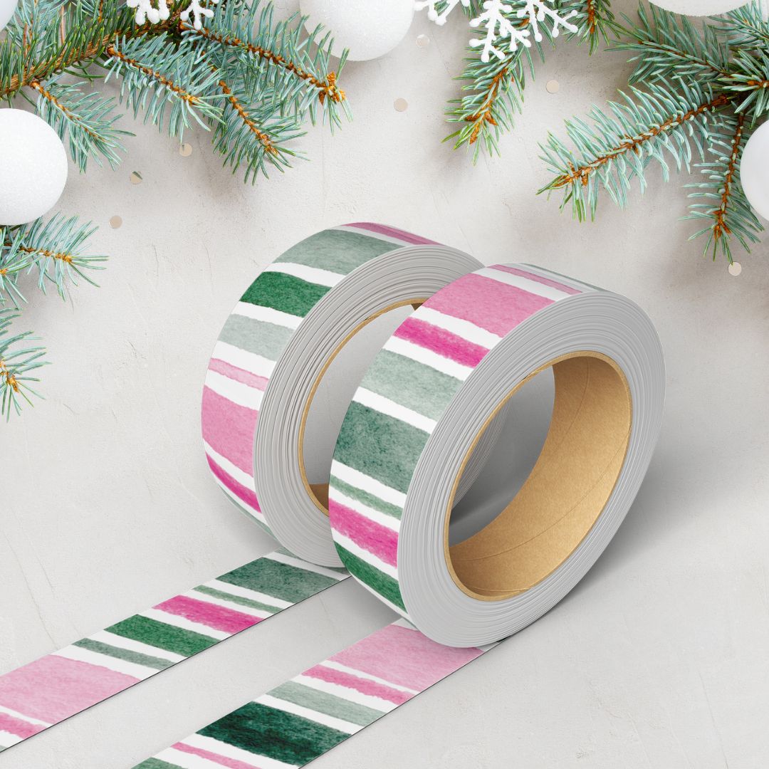 pink & green stripes washi tape