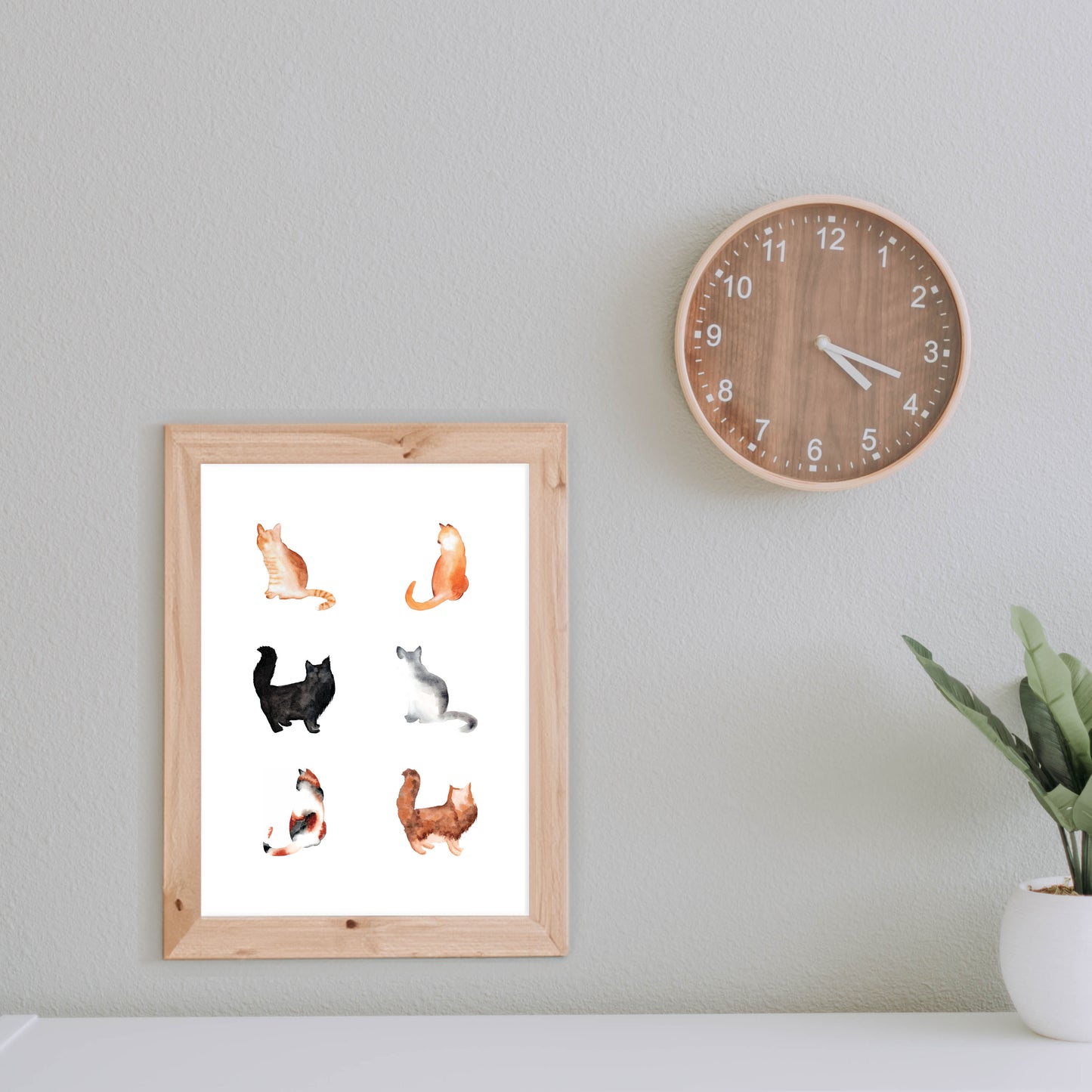 six cats art print