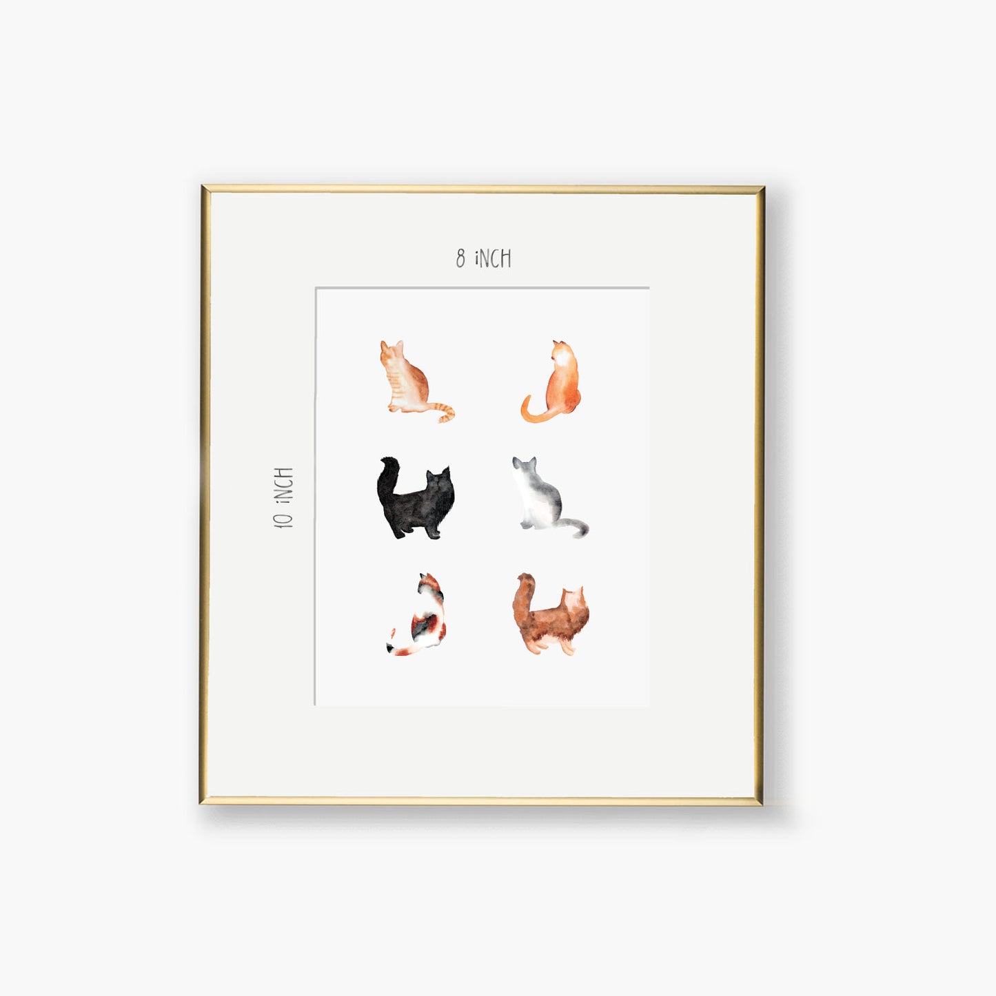 six cats art print