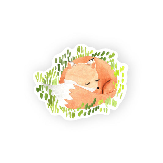 sleeping fox sticker