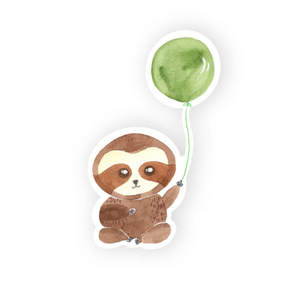 sloth with balloon sticker