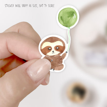 sloth with balloon sticker