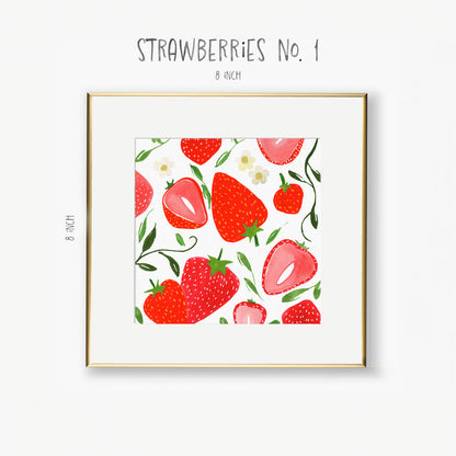 strawberries no. 1 and no. 2 art prints