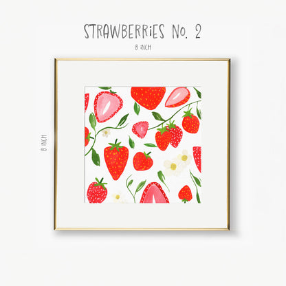 strawberries no. 1 and no. 2 art prints