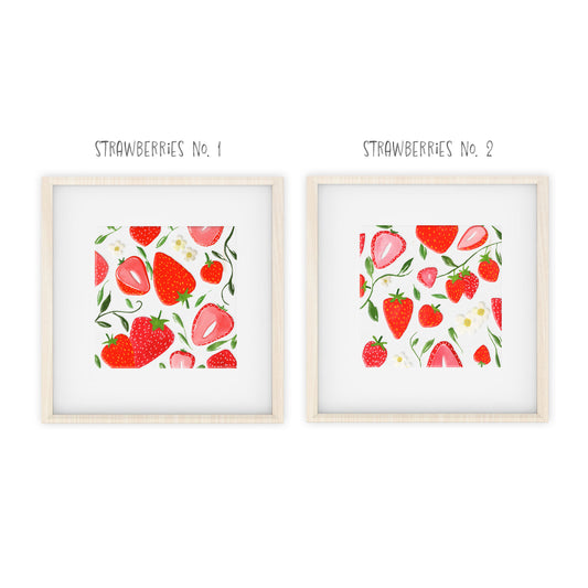 strawberries no. 1 and no. 2 art prints