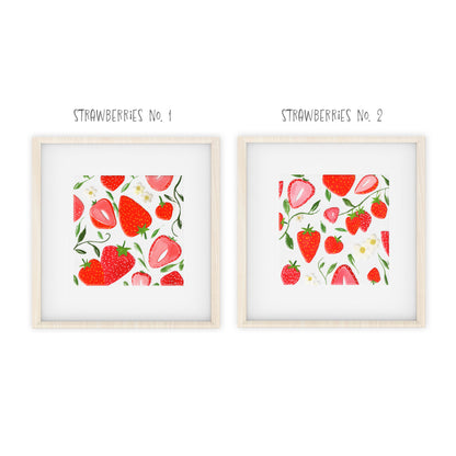 strawberries no. 1 and no. 2 art prints