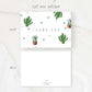 cactus thank you mini notecard
