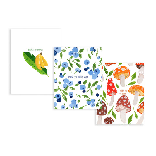 thank you fruits and vegetables greeting card set
