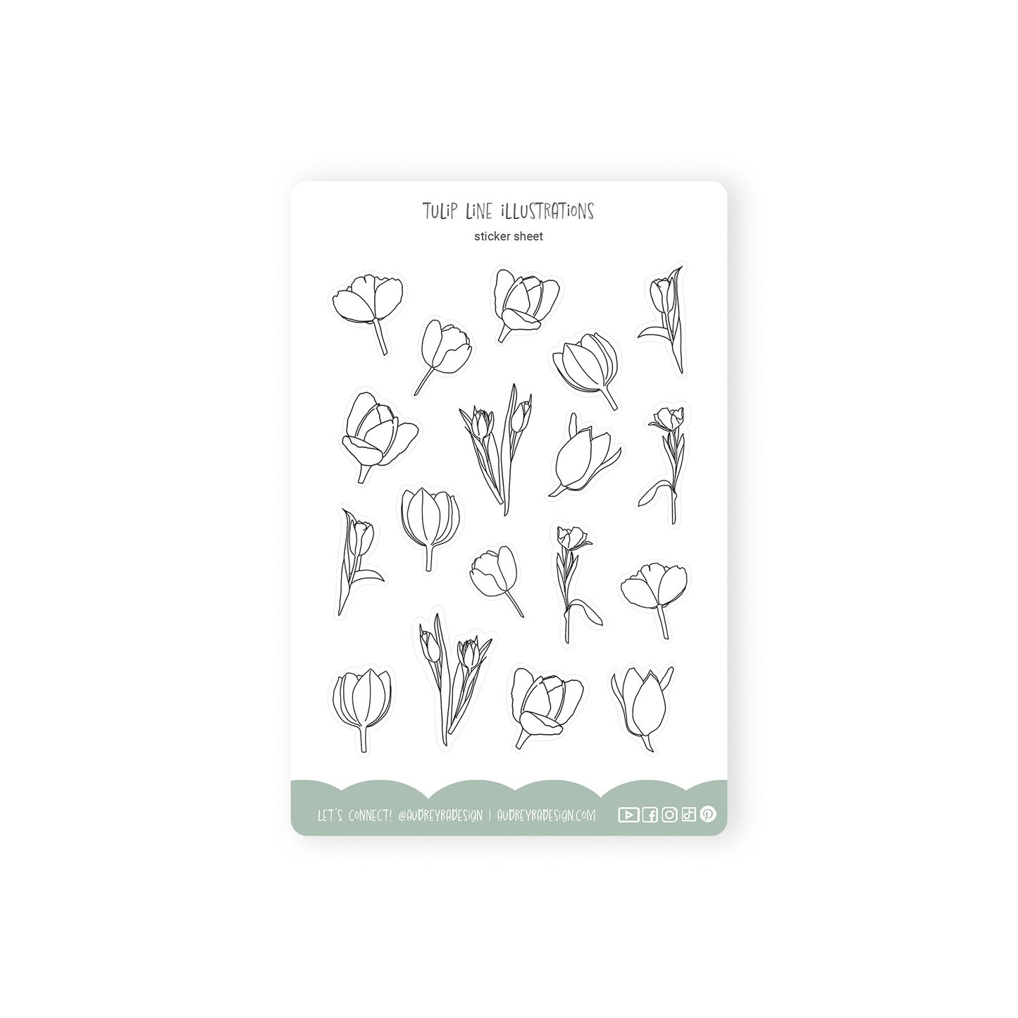 tulip line illustration stickers