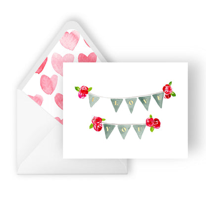 i love you banner greeting card