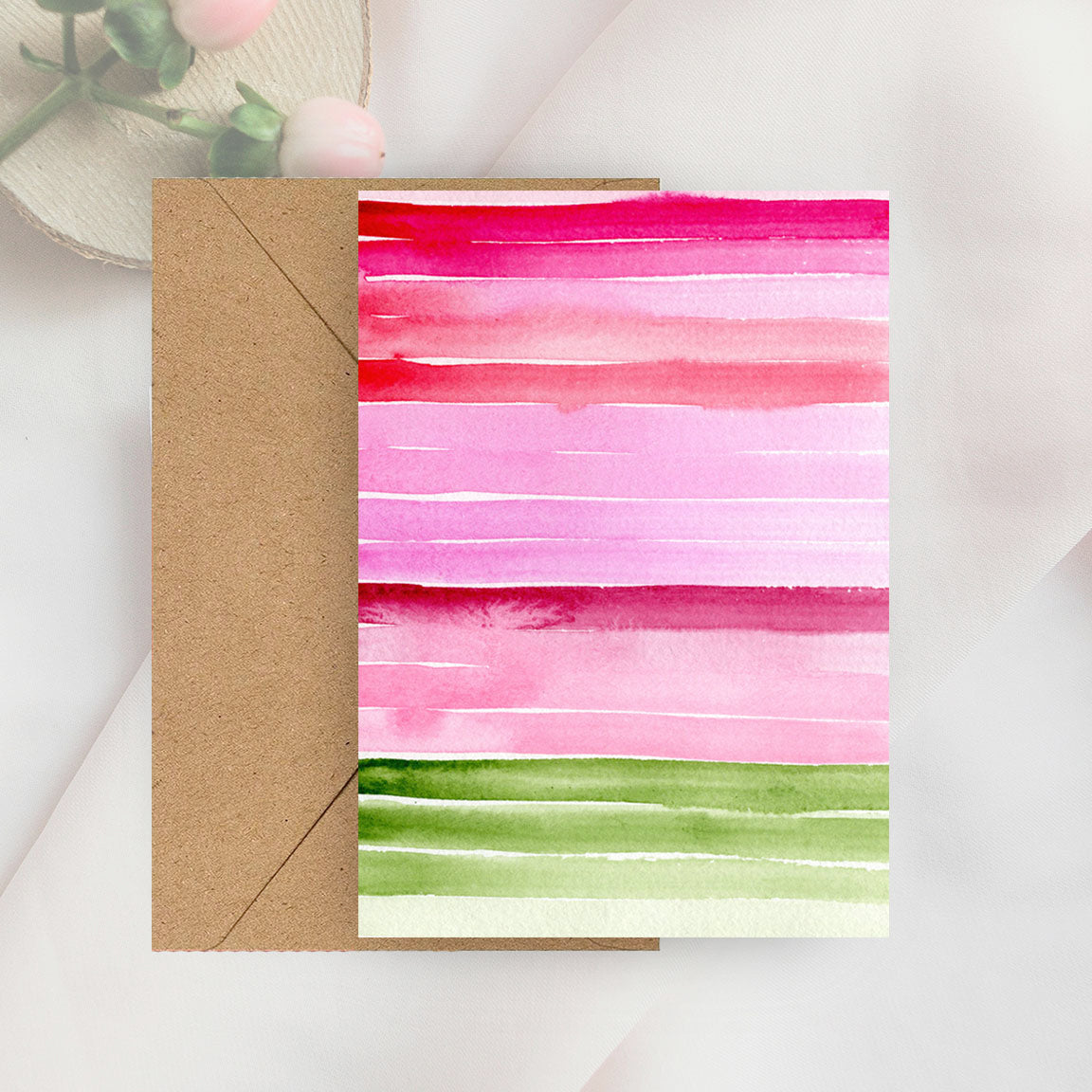 valentines day stripes mini notecard