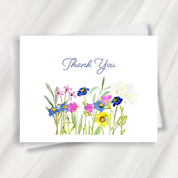 wildflowers thank you greeting card