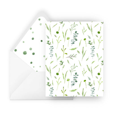 greenery wildflowers pattern greeting card