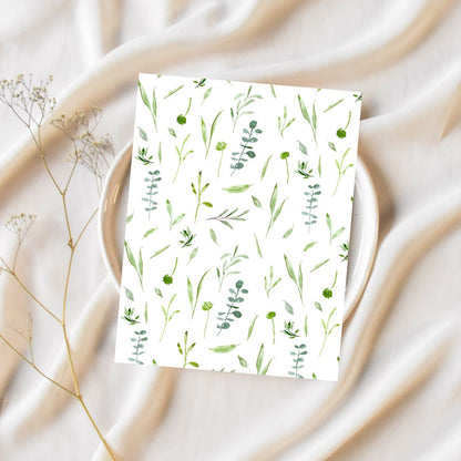 greenery wildflowers pattern greeting card