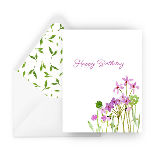 wildflowers happy birthday greeting card