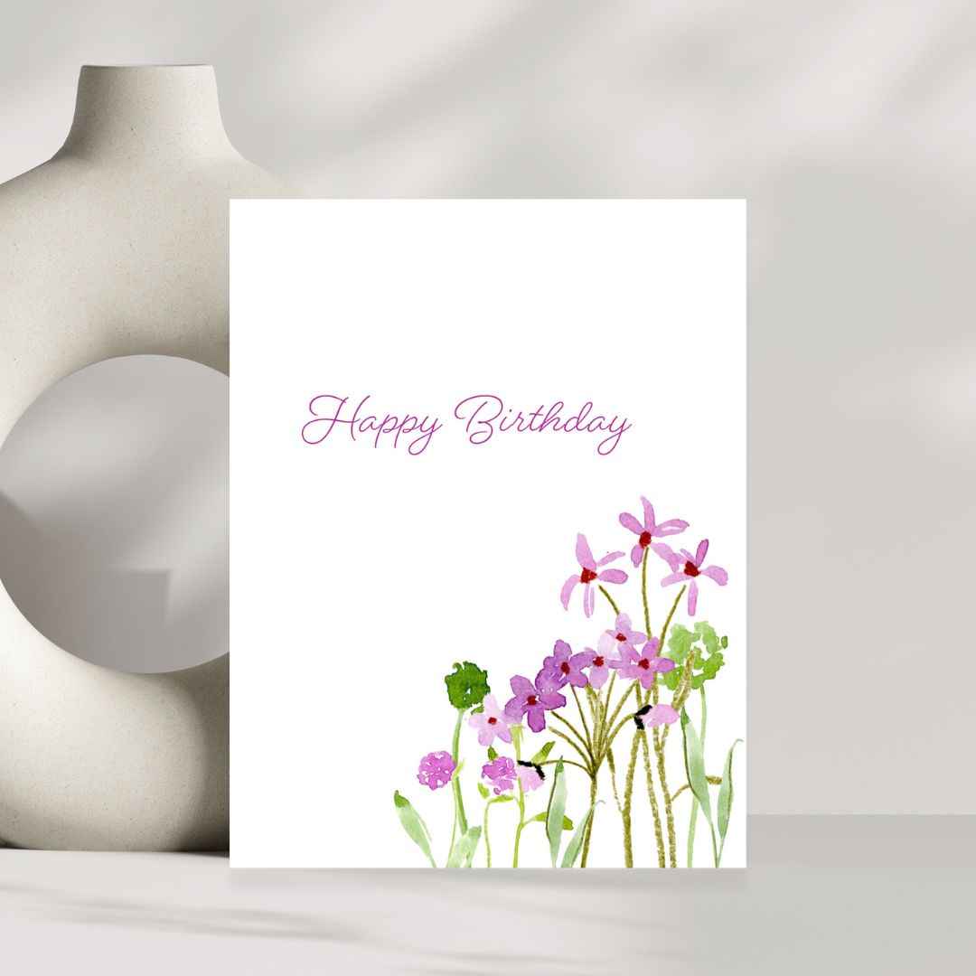 wildflowers happy birthday greeting card