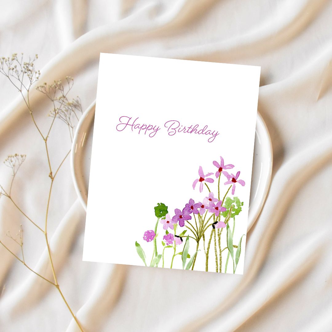 wildflowers happy birthday greeting card