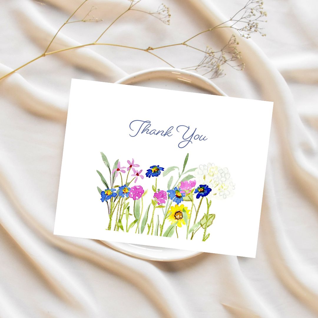 wildflowers thank you greeting card