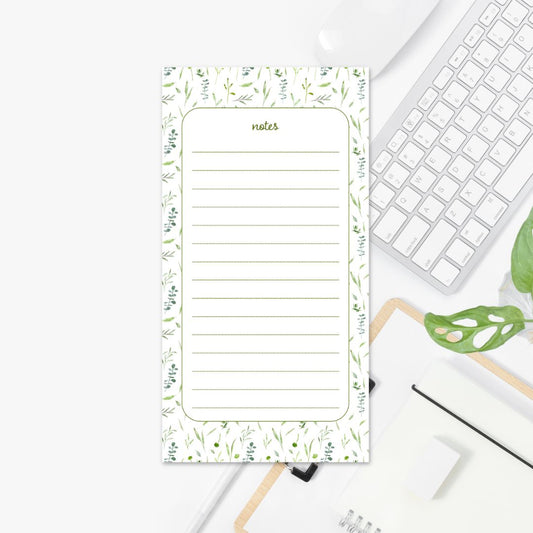 greenery wildflowers notepad