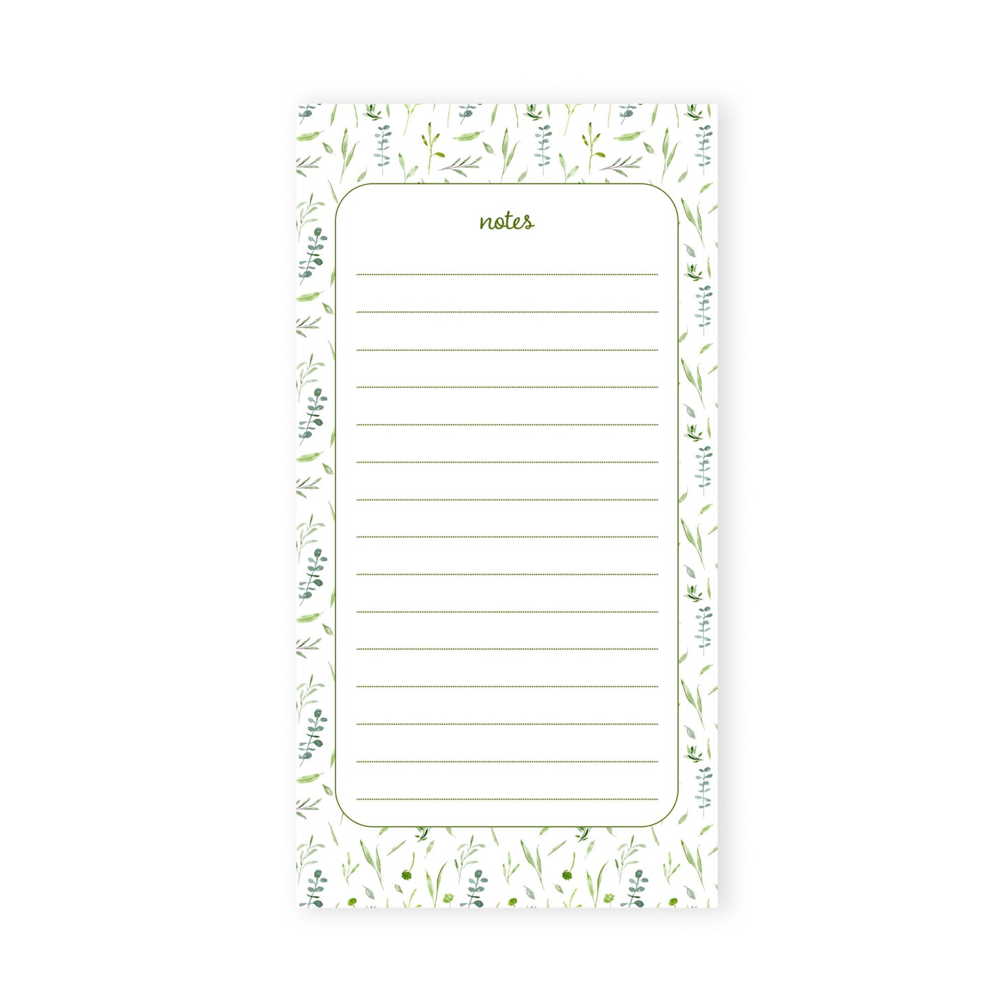 greenery wildflowers notepad