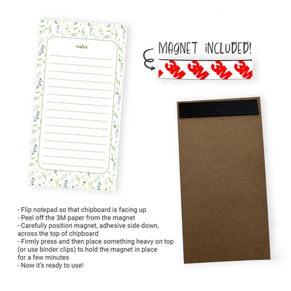 greenery wildflowers notepad