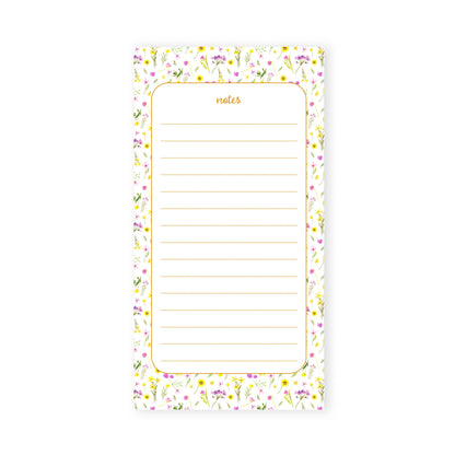 pink and yellow wildflowers notepad