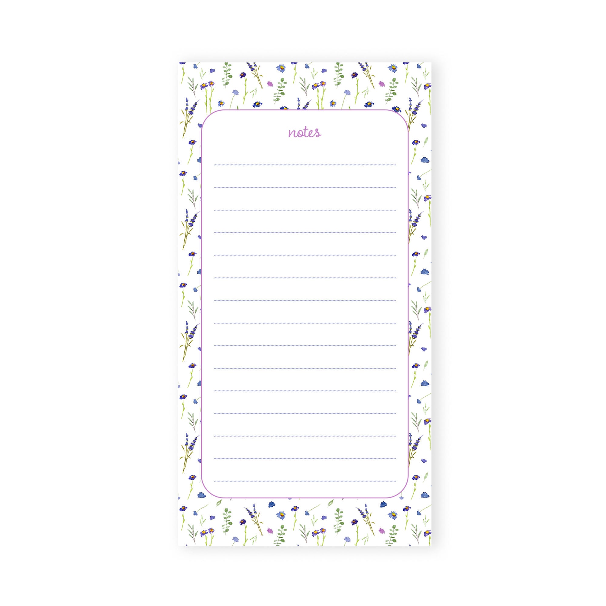 blue and violet wildflowers notepad – Audrey Ra Design Shop