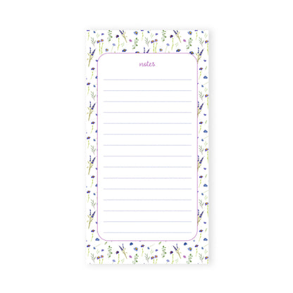 blue and violet wildflowers notepad