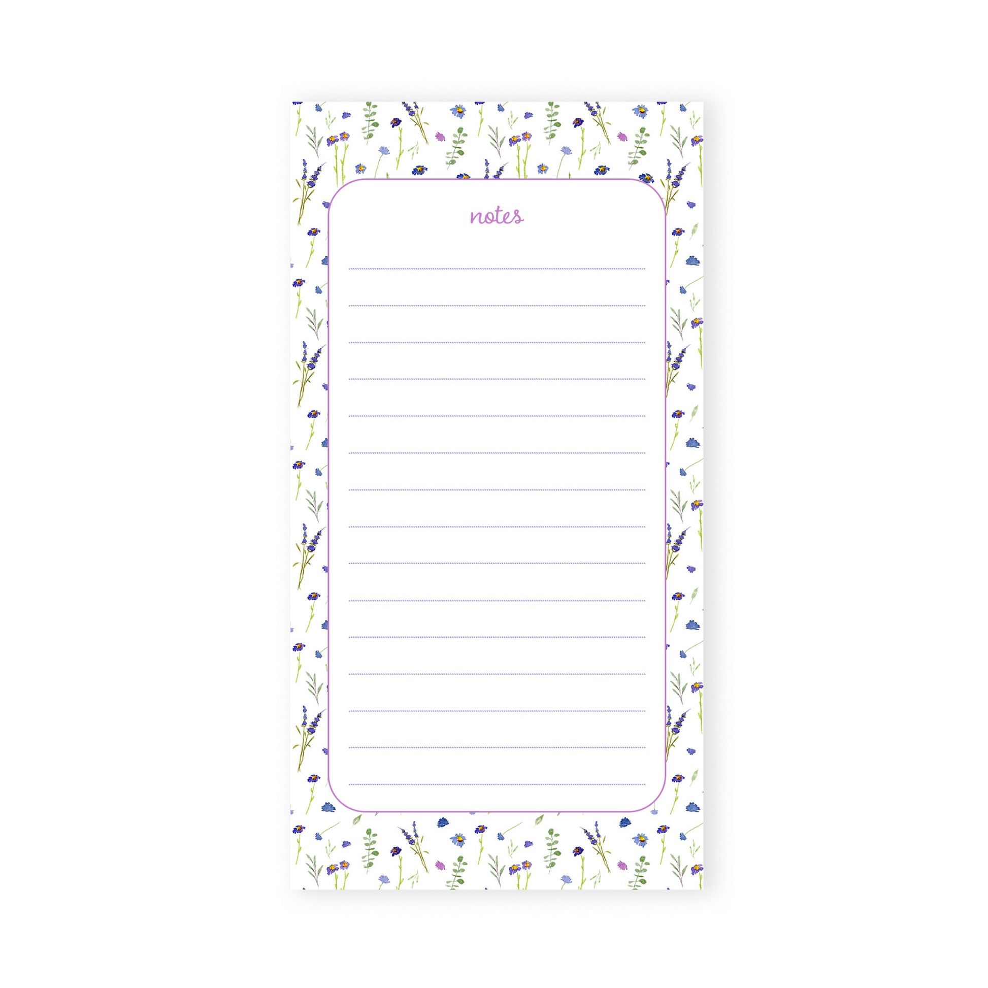 blue and violet wildflowers notepad – Audrey Ra Design Shop