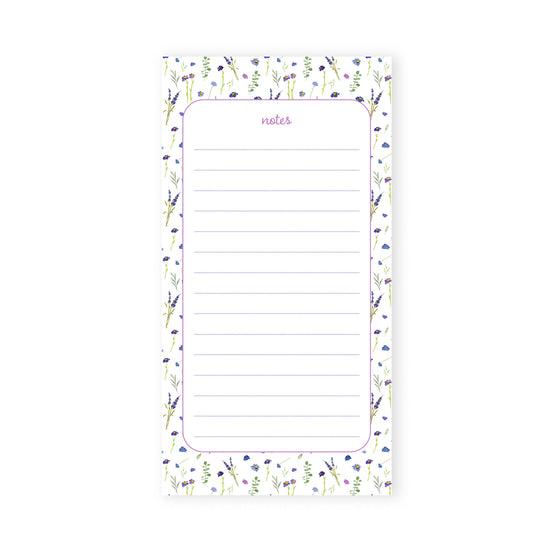 blue and violet wildflowers notepad – Audrey Ra Design Shop