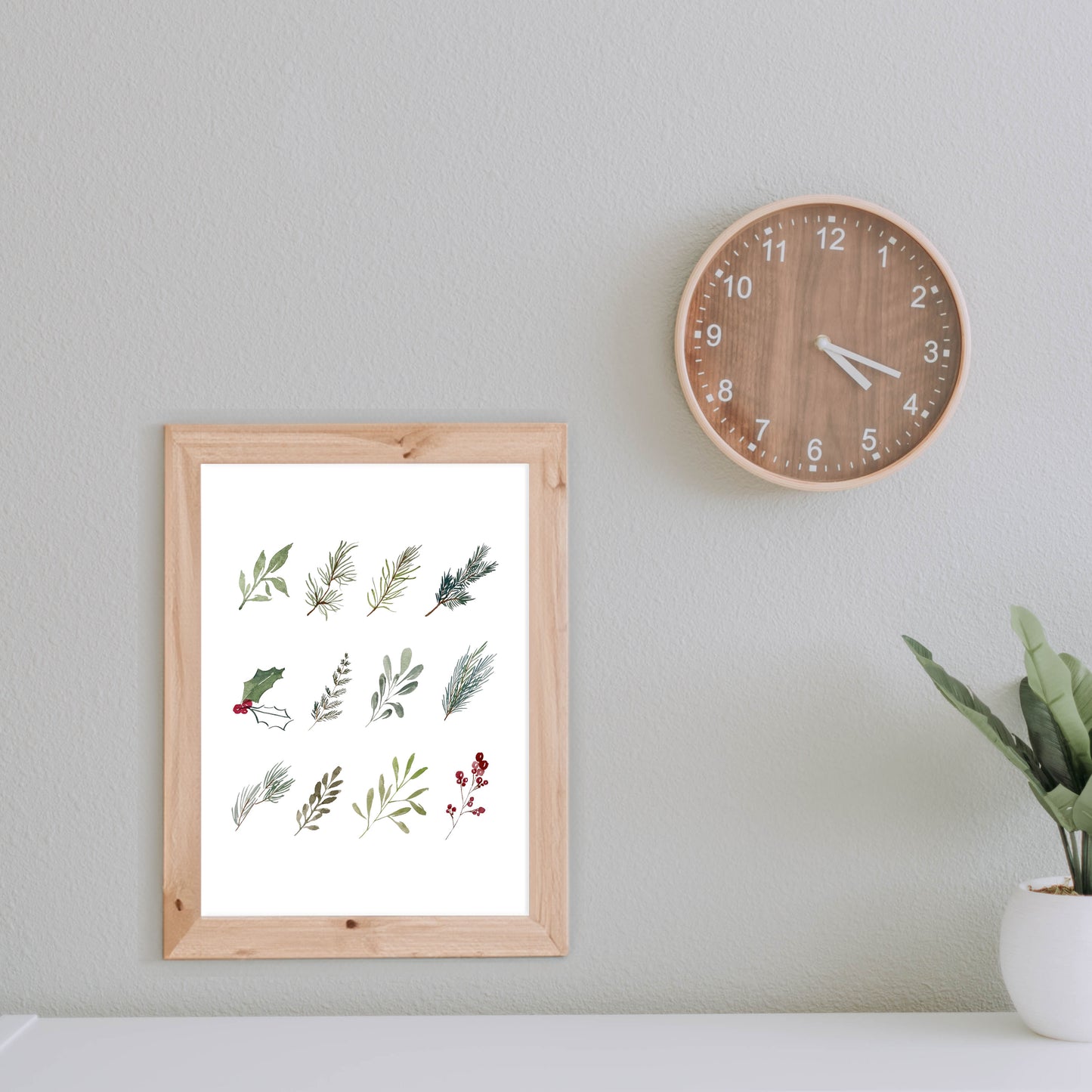 winter greenery art print