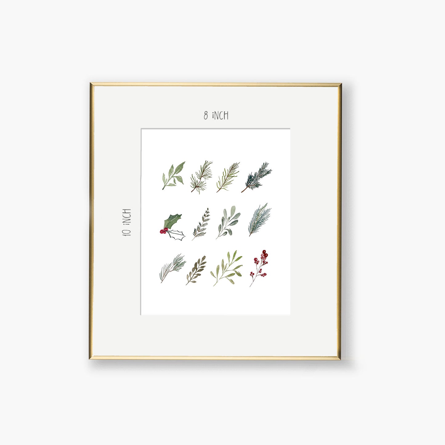 winter greenery art print