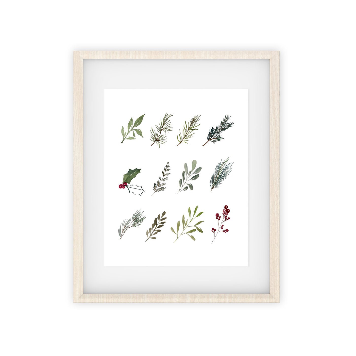 winter greenery art print