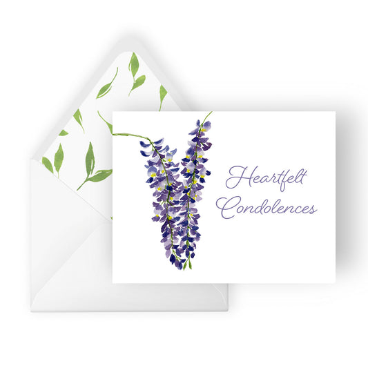 wisteria sympathy greeting card