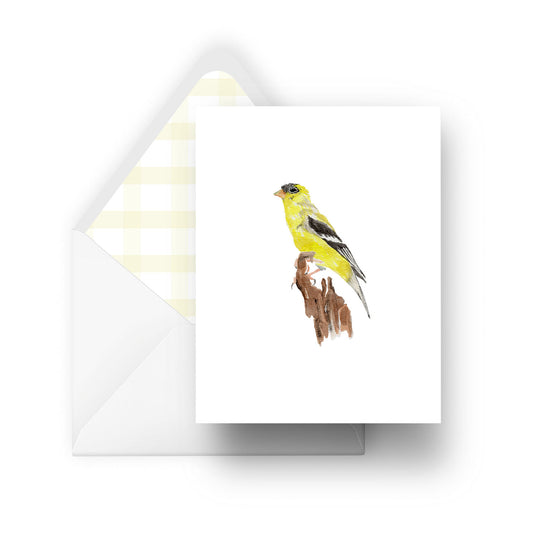 yellow finch greeting card