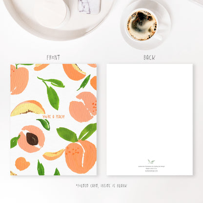 you're a peach greeting card