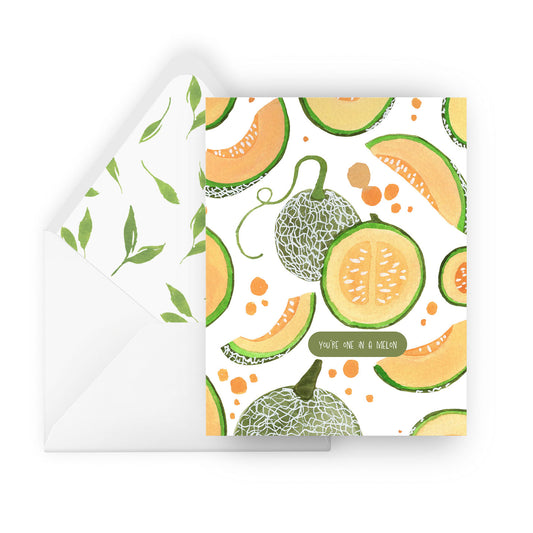 you're one in a melon greeting card