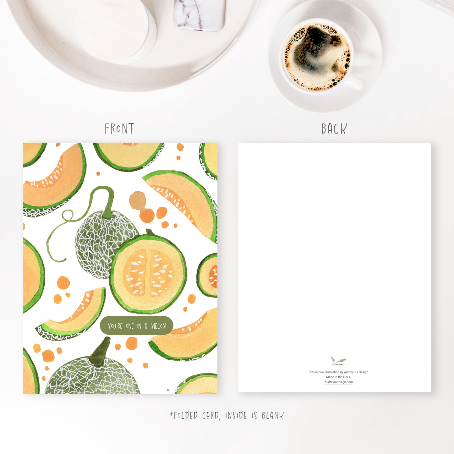 you're one in a melon greeting card