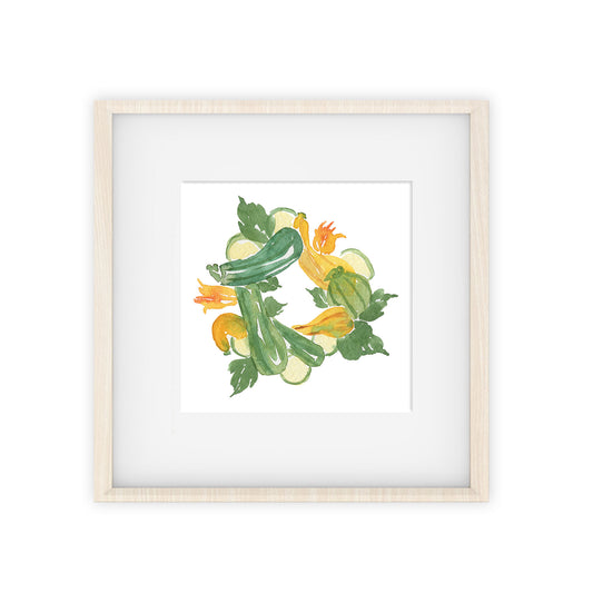 zucchini wreath art print