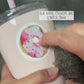 striped pink bow sticker